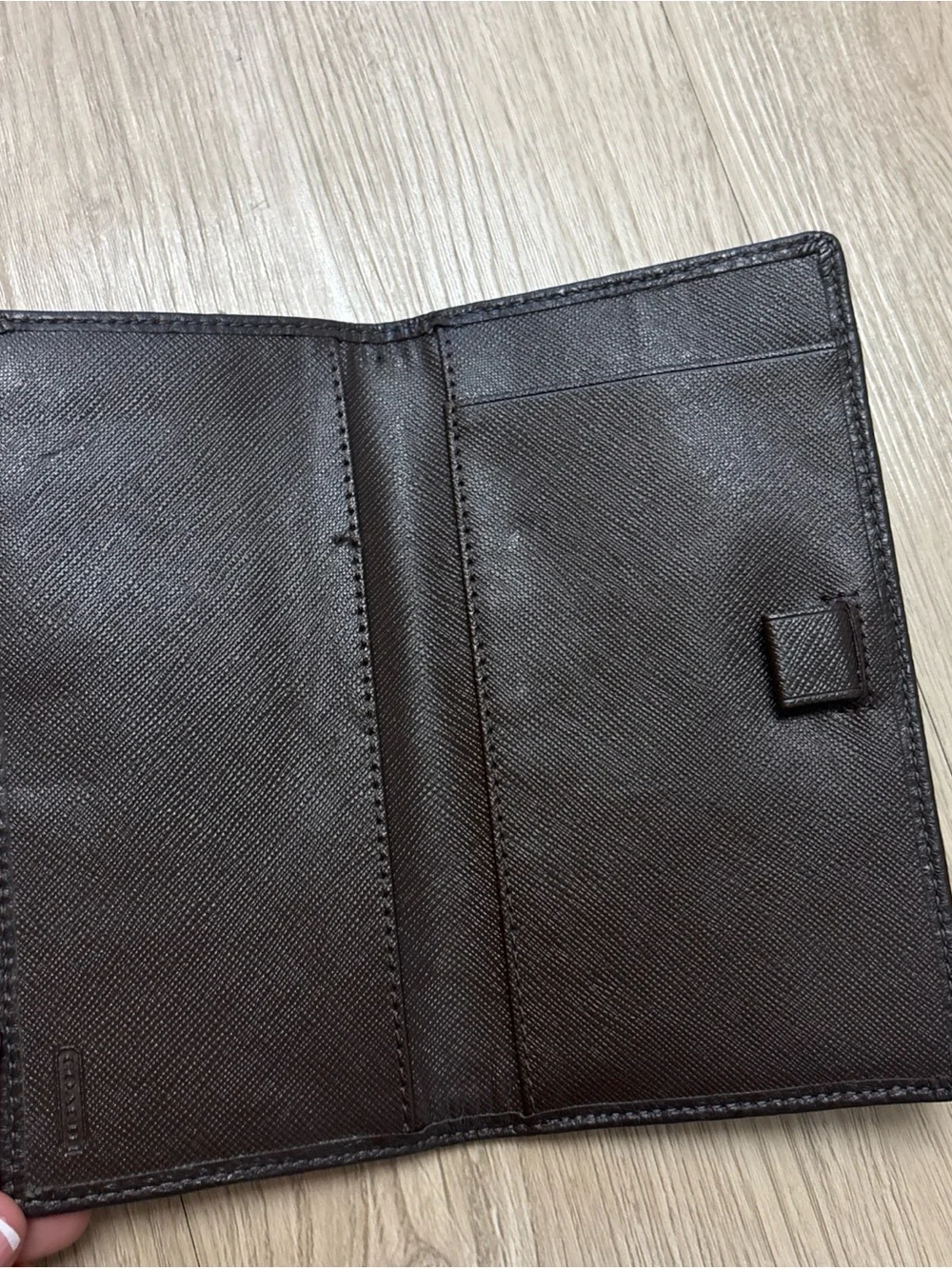 Coach bookcheck Brown Signature Canvas Accent Panel with Dark Trim